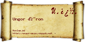 Ungor Áron névjegykártya